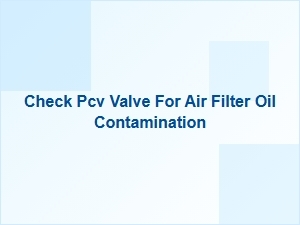 Testing Pcv Valve for Air Filter Oil Contamination